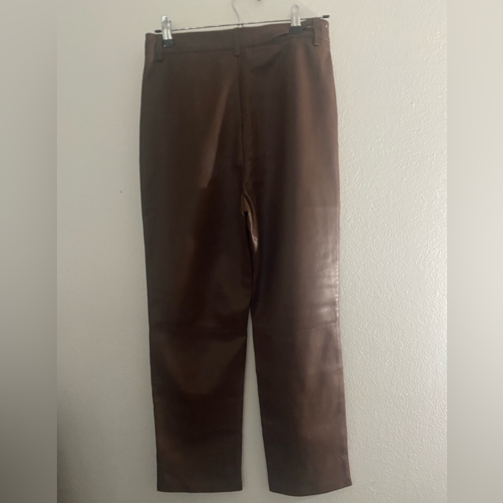 MINKPINK Women's Chocolate Brown Faux Leather Pants
